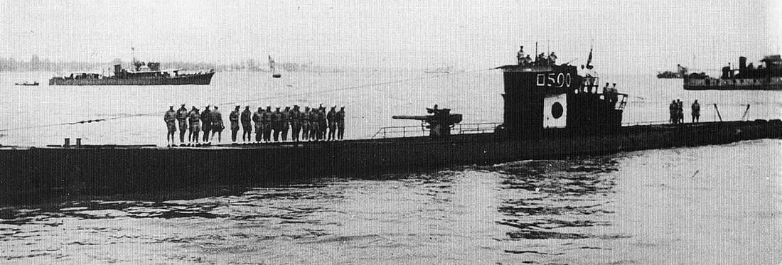 Japanese Submarine RO-500(ex-U.511), at Pengnan.