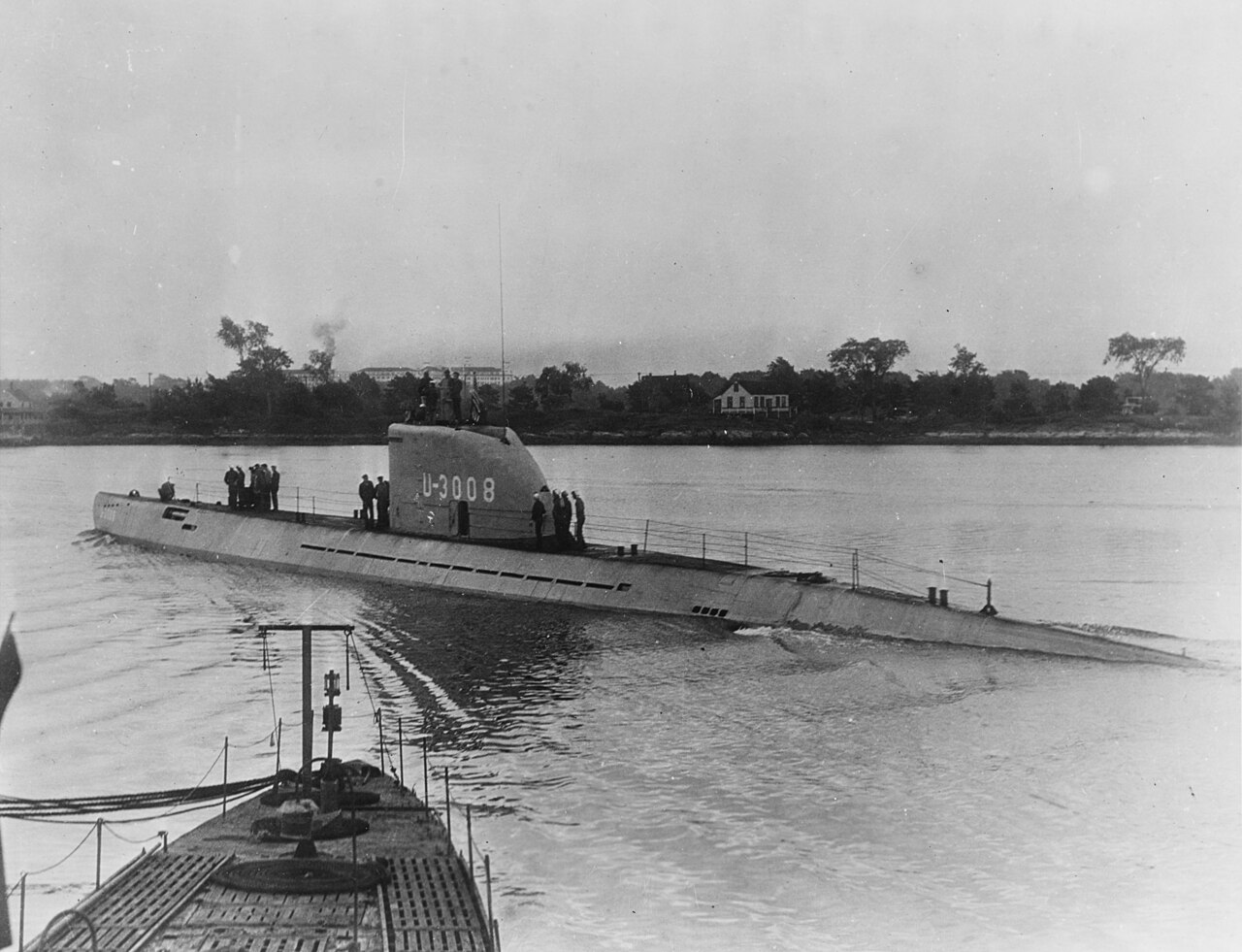 German submarine U-3008 in Portsmouth Naval Shipyard, Kittery, Maine