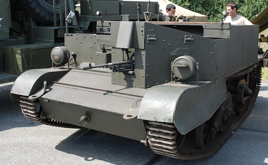 Universal carrier (mortar carrier) te Ursel, België