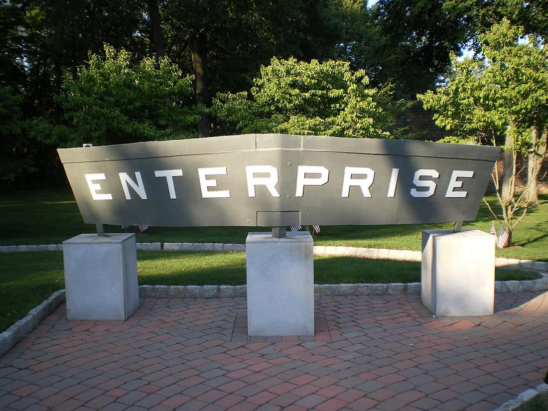 This is a current picture of the Stern Plate of the USS Enterprise CV-6