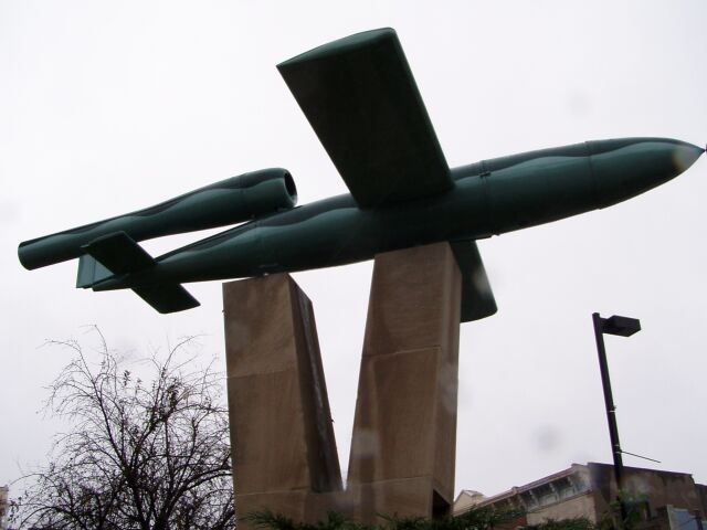 WWII Memorial with a German V-1 mounted
