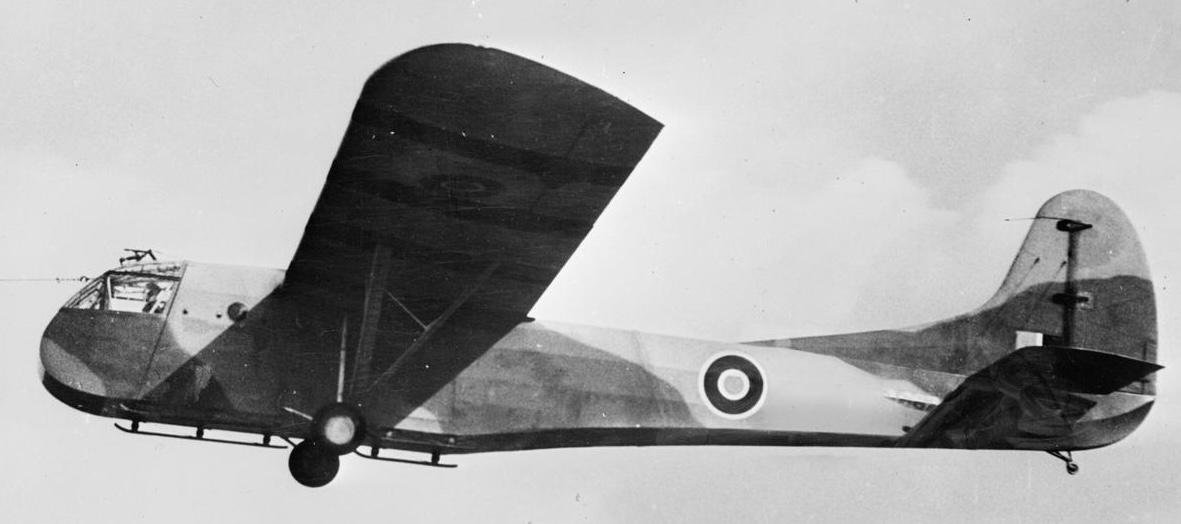 American Aircraft in Royal Air Force Service 1939-1945- Waco Model Cg-4 Hadrian. Hadrian Mark I, probably FR557, under tow at the Airborne Forces Experimental Establishment, Sherburn-in-Elmet, Yorkshire. Ministry of Airc