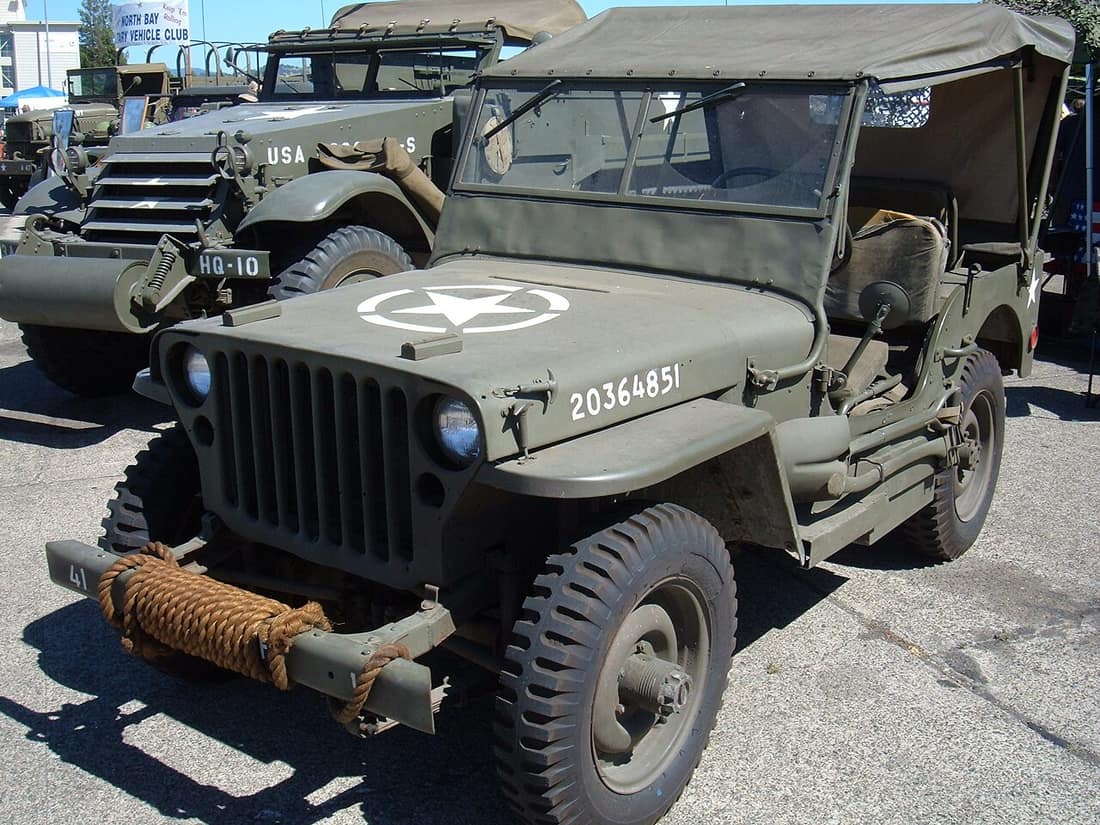 A covered Willys MB/Ford GPW at the Wings over Wine Country 2007 air show at the Charles M. Schulz - Sonoma County Airport in Sonoma County, California.