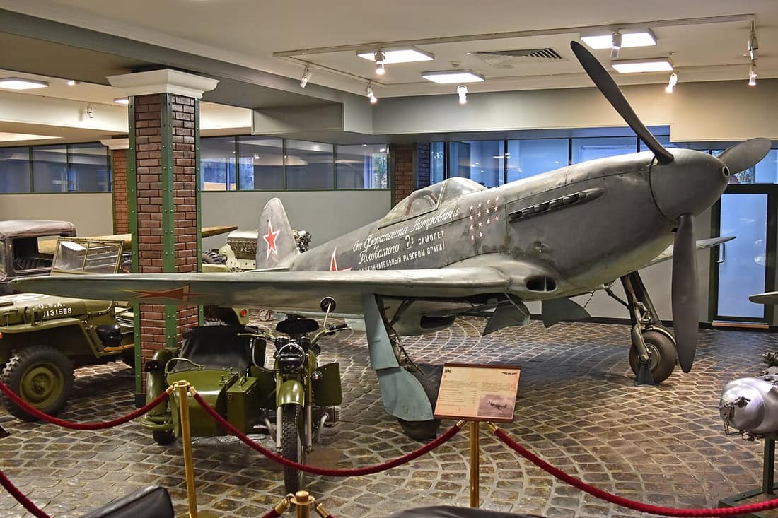 This is the genuine Yak-3 which was previously on display at the Museum of Flying in Santa Monica, CA. It is the machine flown by Hero of the Soviet Union Lt.General Yeremin and was part of the Central Russian AF museum 