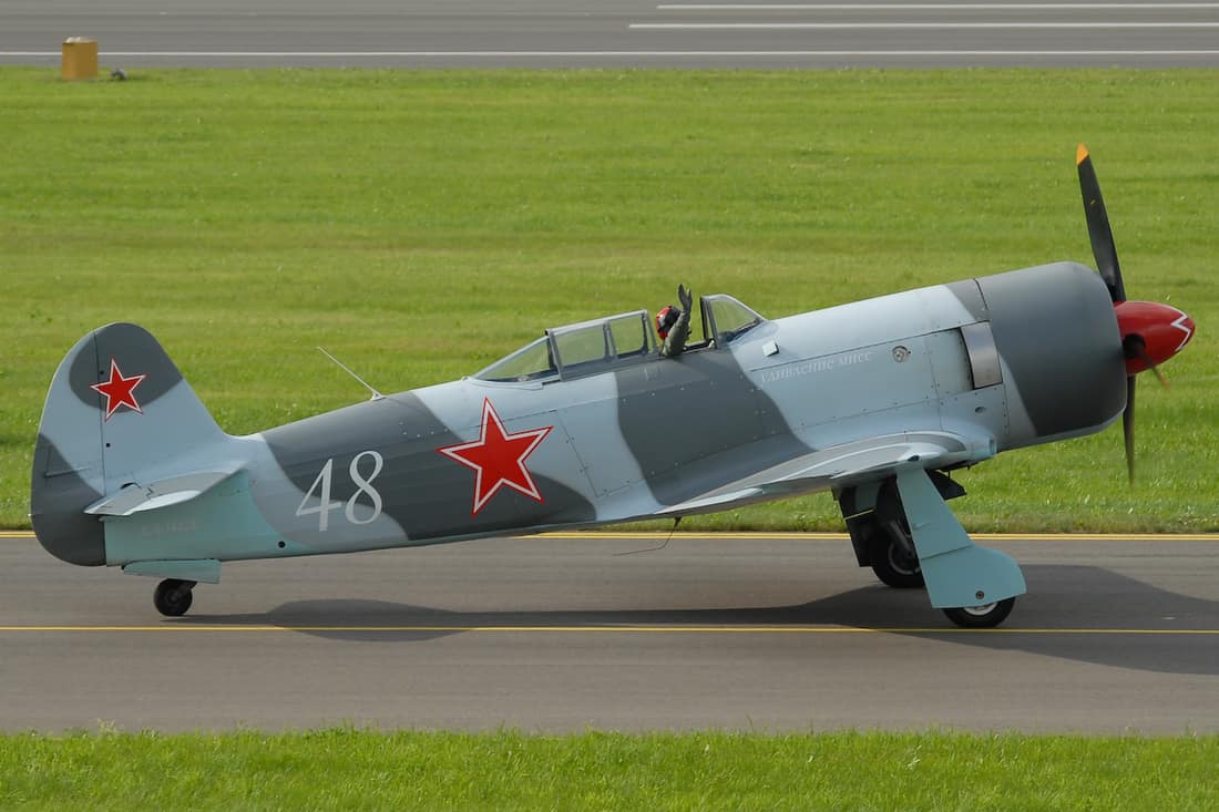 Yak-3U in Zeltweg. "RA-3482K" is a replica of Yak-3UA built in the last few years in Romania by Avione Cariova and has a Pratt &amp; Whitney R-1830 radial engine.